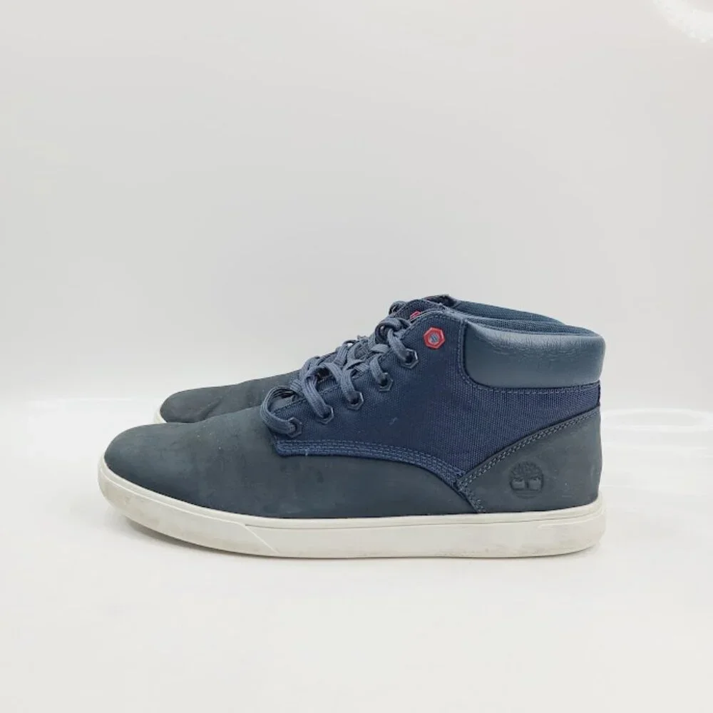 Timberland Men’s Navy Blue Mid Top Sneakers Size 8.5 - Picture 2 of 8